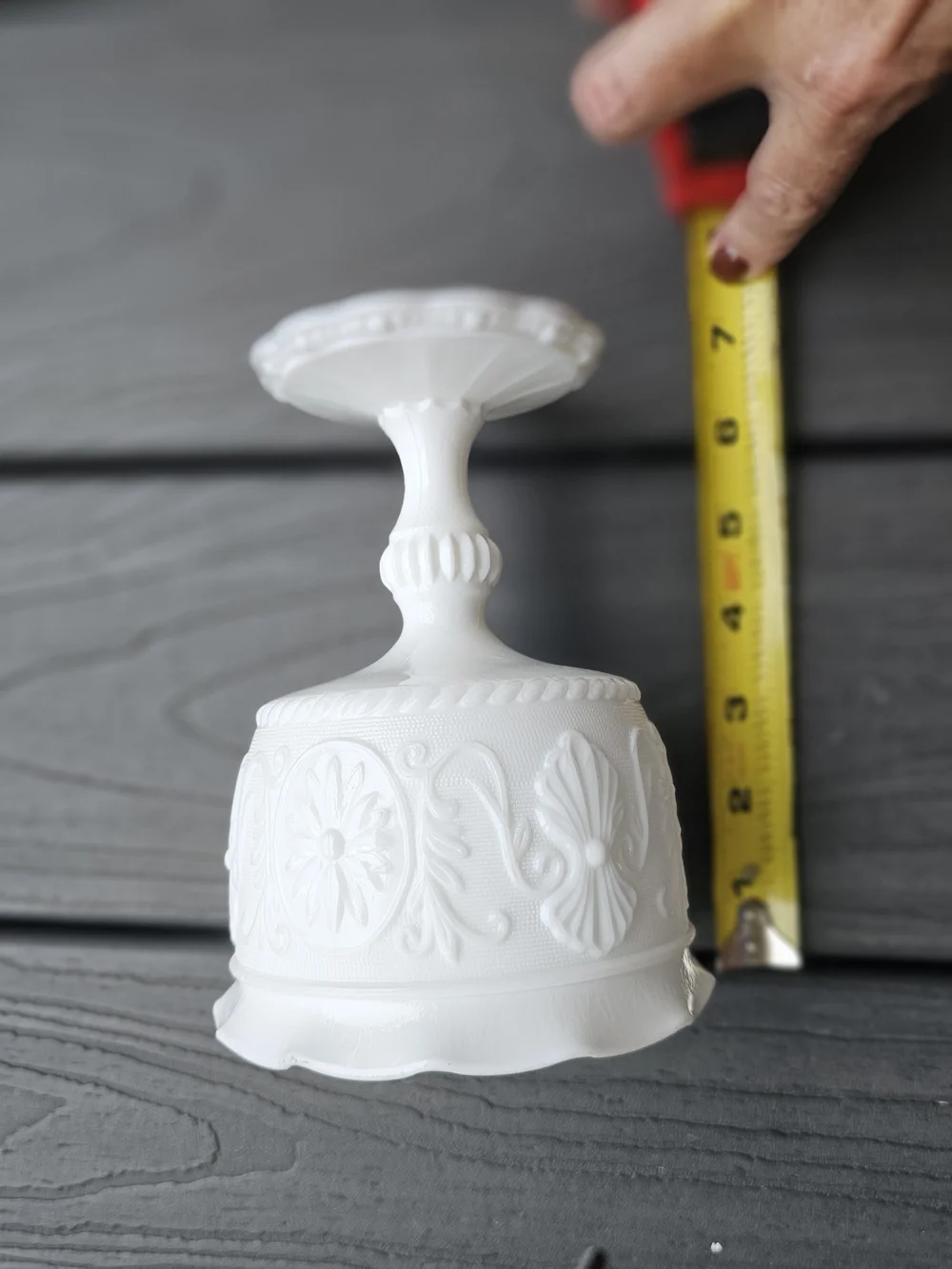 Vintage Indiana Glass Opaque White Milk Glass Pedestal Compote Bowl